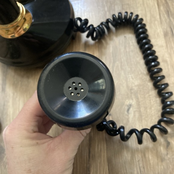 Vintage 1970's Deco-Tel Candlestick Telephone Black/Gold Tested Retro - Picture 5 of 8
